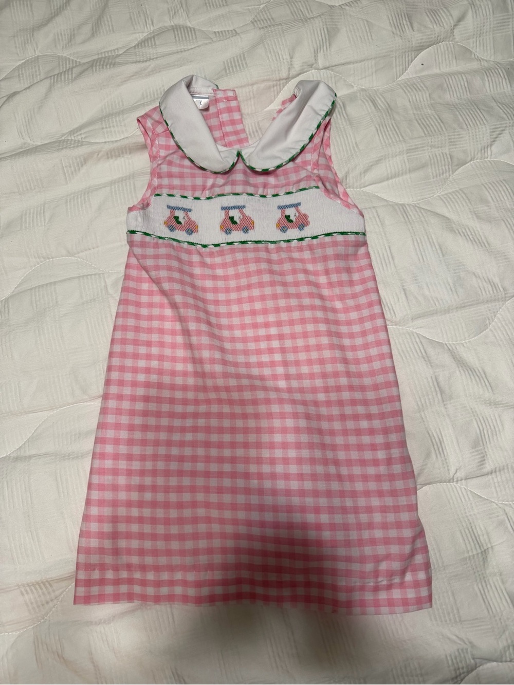 Toddler smocked golf dress